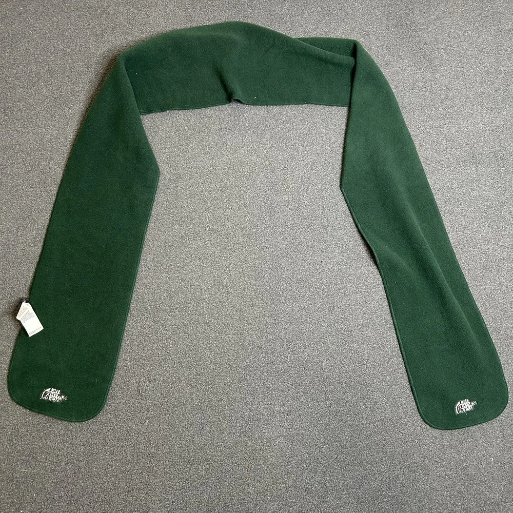 The North Face Scarf Adult One Size Green Polartec Fleece Made USA Winter Warm